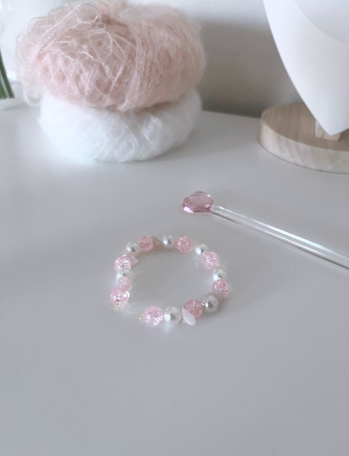 Rose Quartz beaded bracelets 2 pc set