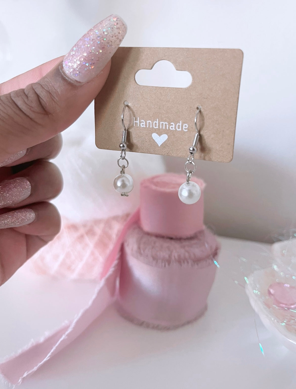 Dangle Pearl bead earrings