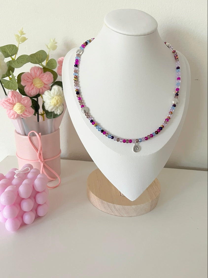 Spiral beaded necklace