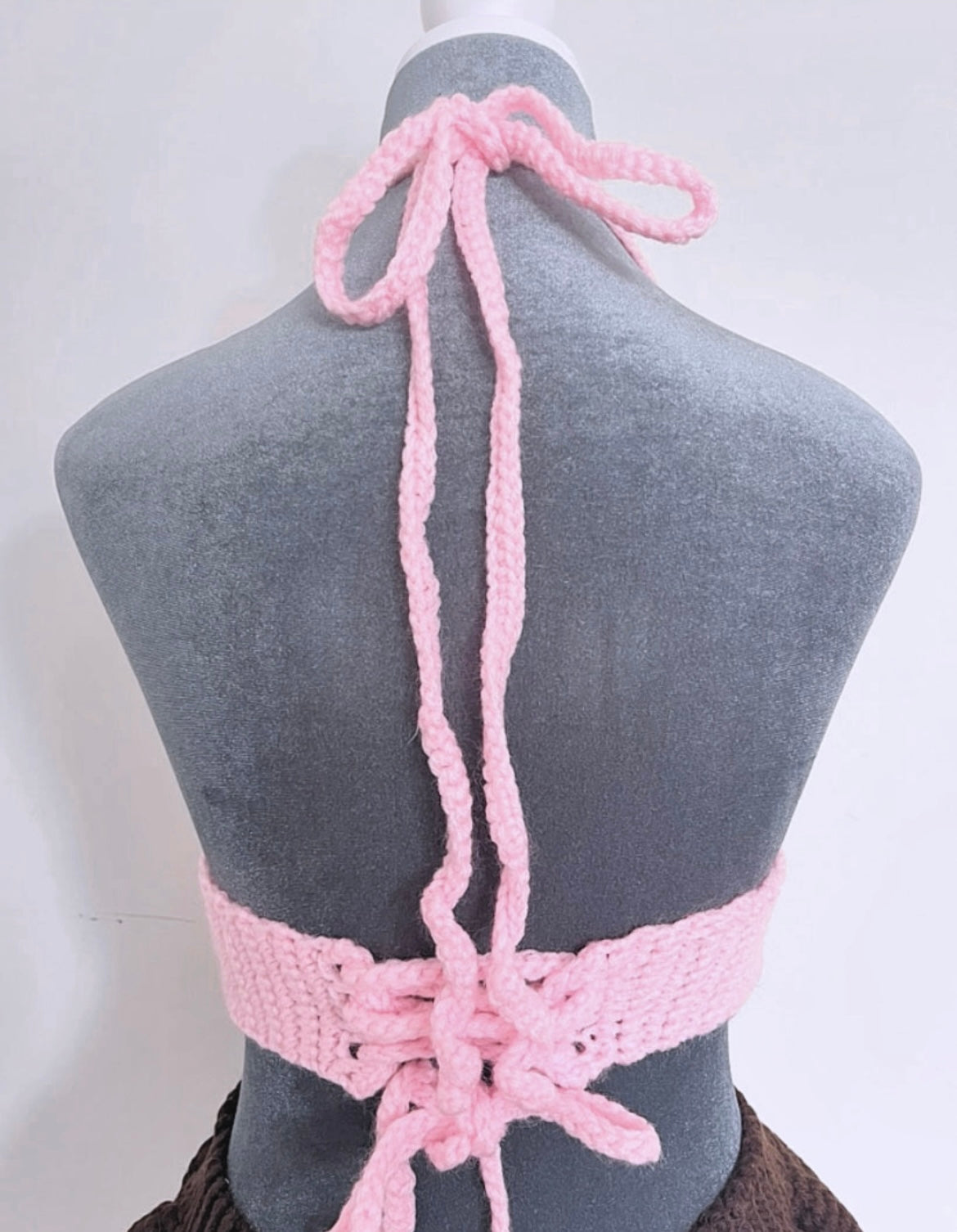 Baby Pink Heart Crochet Halter top
