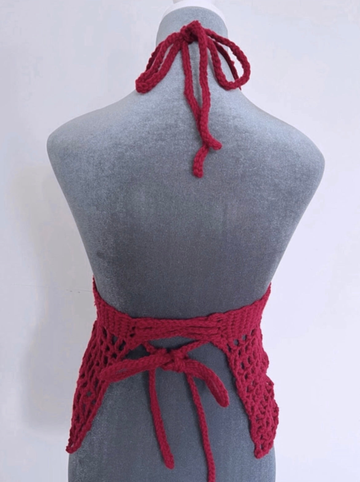 Red Lovie Bee Crochet Halter top