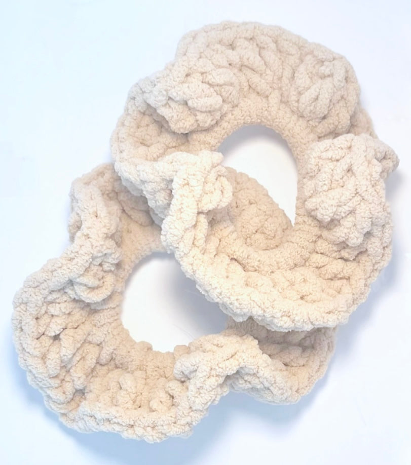 Jumbo Cloud Puff scrunchies extra tight 2pc set