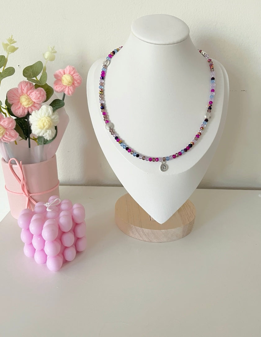 Spiral beaded necklace