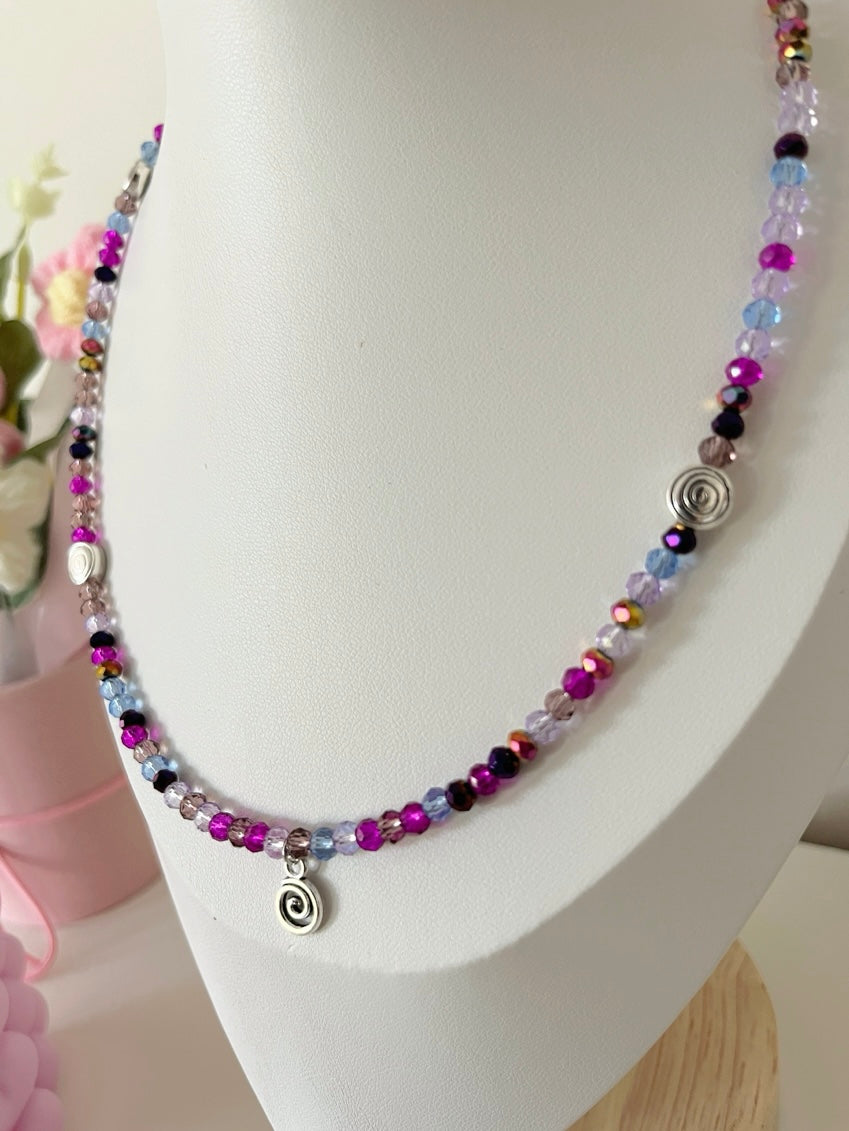 Spiral beaded necklace