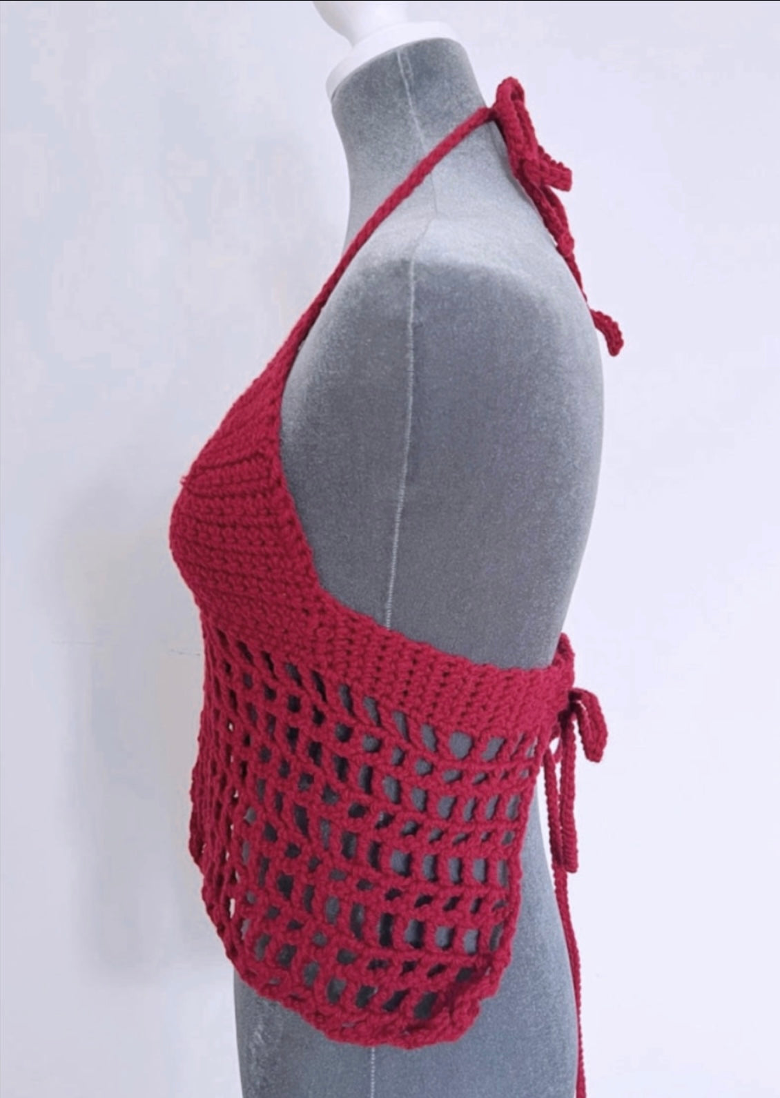 Red Lovie Bee Crochet Halter top