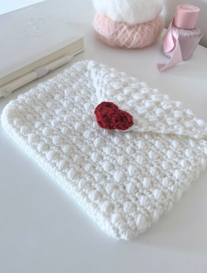 Valentines Heart Crochet Book sleeve
