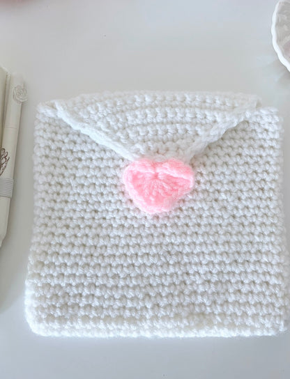 Valentines Heart Crochet Book sleeve