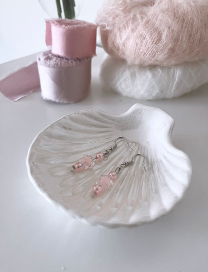 Pink star beaded earrings