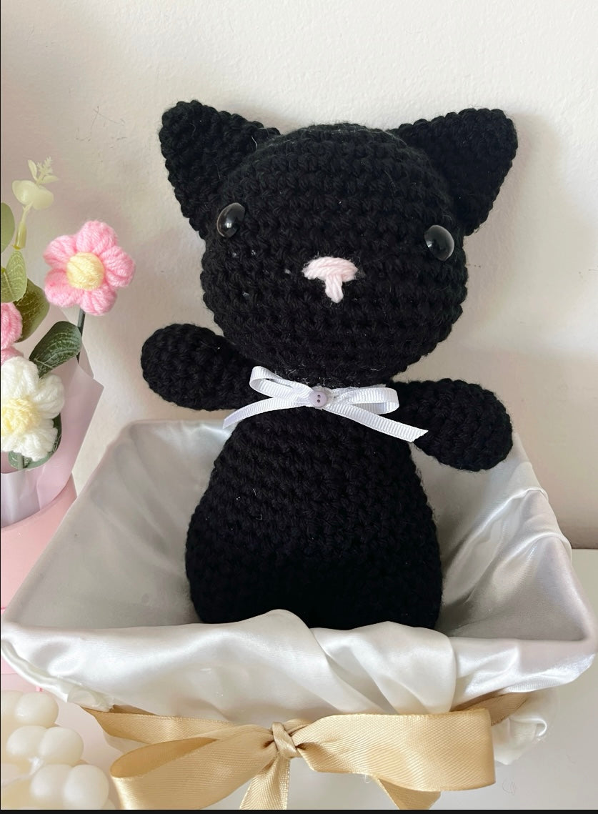 Crochet baby black cat
