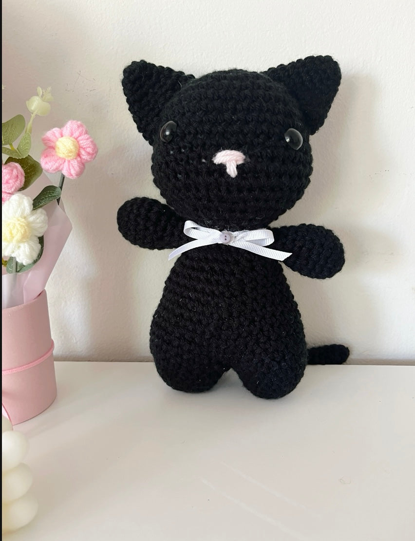 Crochet baby black cat