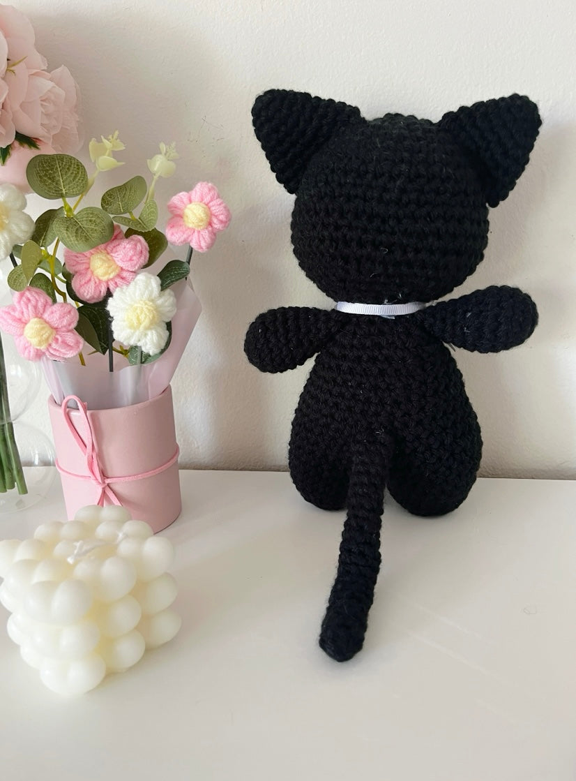 Crochet baby black cat