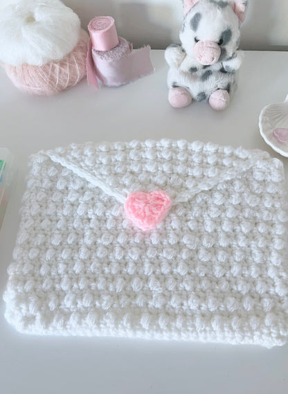 Valentines Heart Crochet Book sleeve