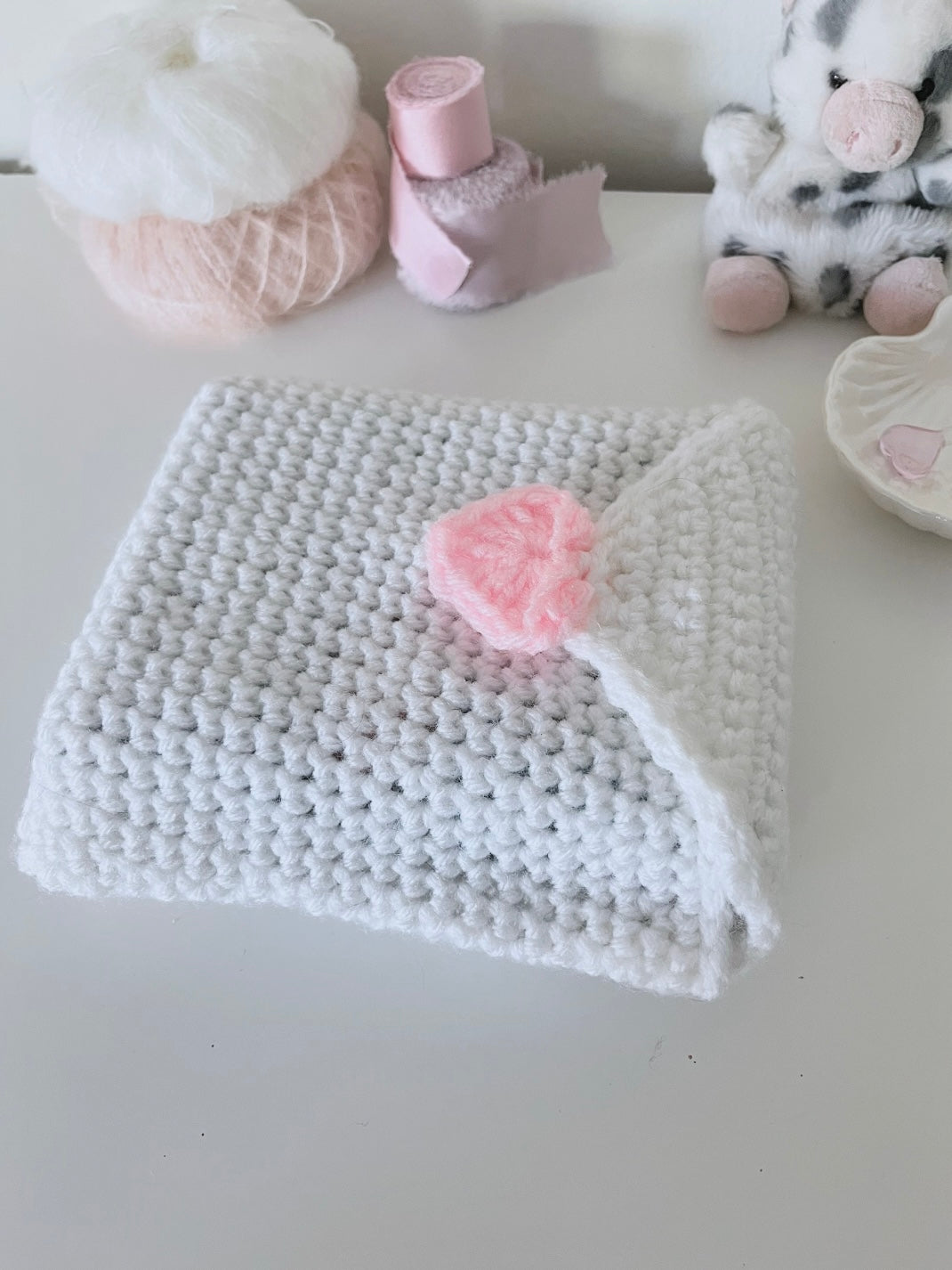 Valentines Heart Crochet Book sleeve