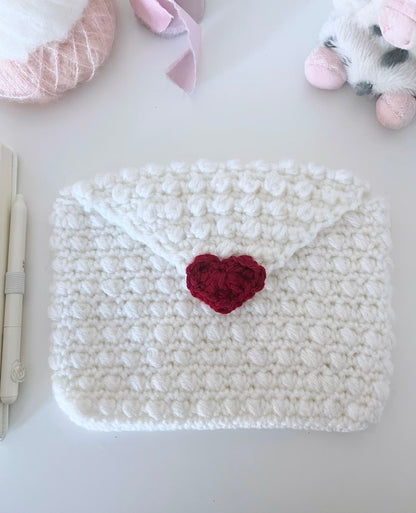 Valentines Heart Crochet Book sleeve